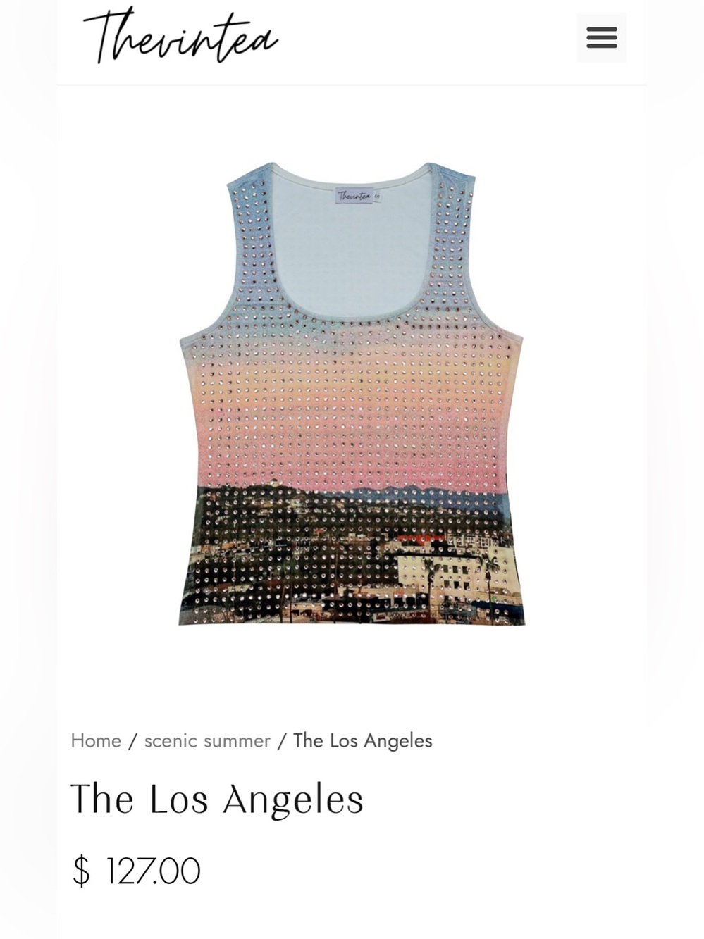 Y2K Style Rhinestone Tank Top - Picture 2 of 5